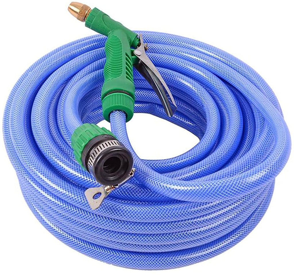 Garden Hoses Expandable Garden Hose Water Hose with High-Pressure Spray Nozzle, Heavy Duty Flexible Hose (Color : Blue, Size : 30m)