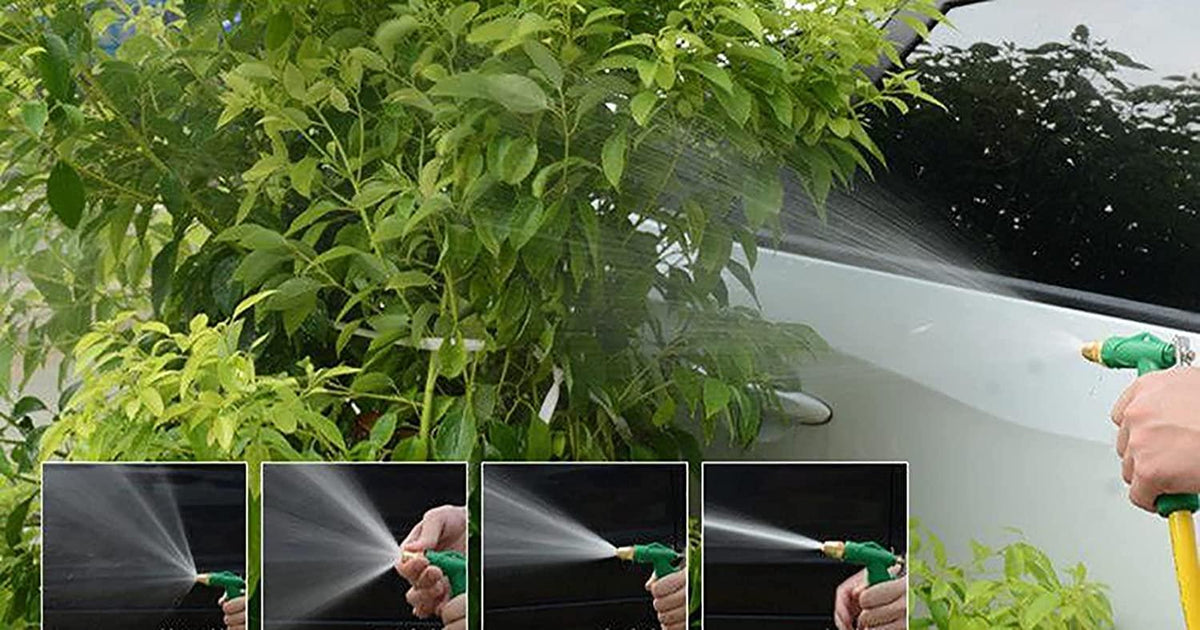 Garden Hoses Expandable Garden Hose Water Hose with High-Pressure Spray Nozzle, Heavy Duty Flexible Hose (Color : Blue, Size : 30m)