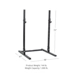 Fitness T-3 Series Short Squat Stand 72" Reinforced J-Hooks
