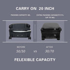 land Carry On Luggage with X-Large Spinner Wheels, Expandable Hardside Travel Luggage, Rolling Suitcase TSA Approved (20-Inch, Black)