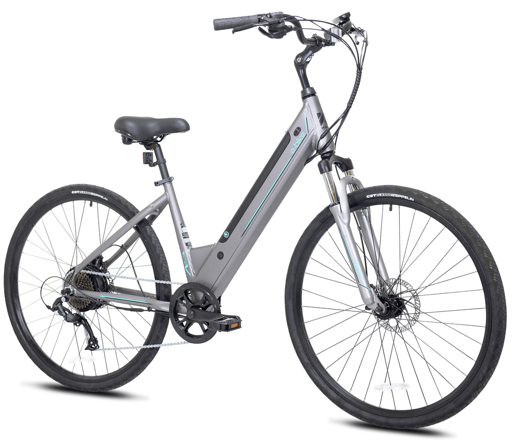 Kent Gray 700C 350w Electric Pedal Assist Step-Through Comfort City Bike, E-Bike with Removable 36V 10.4Ah Lithium-Ion Battery, Electric Bicycle