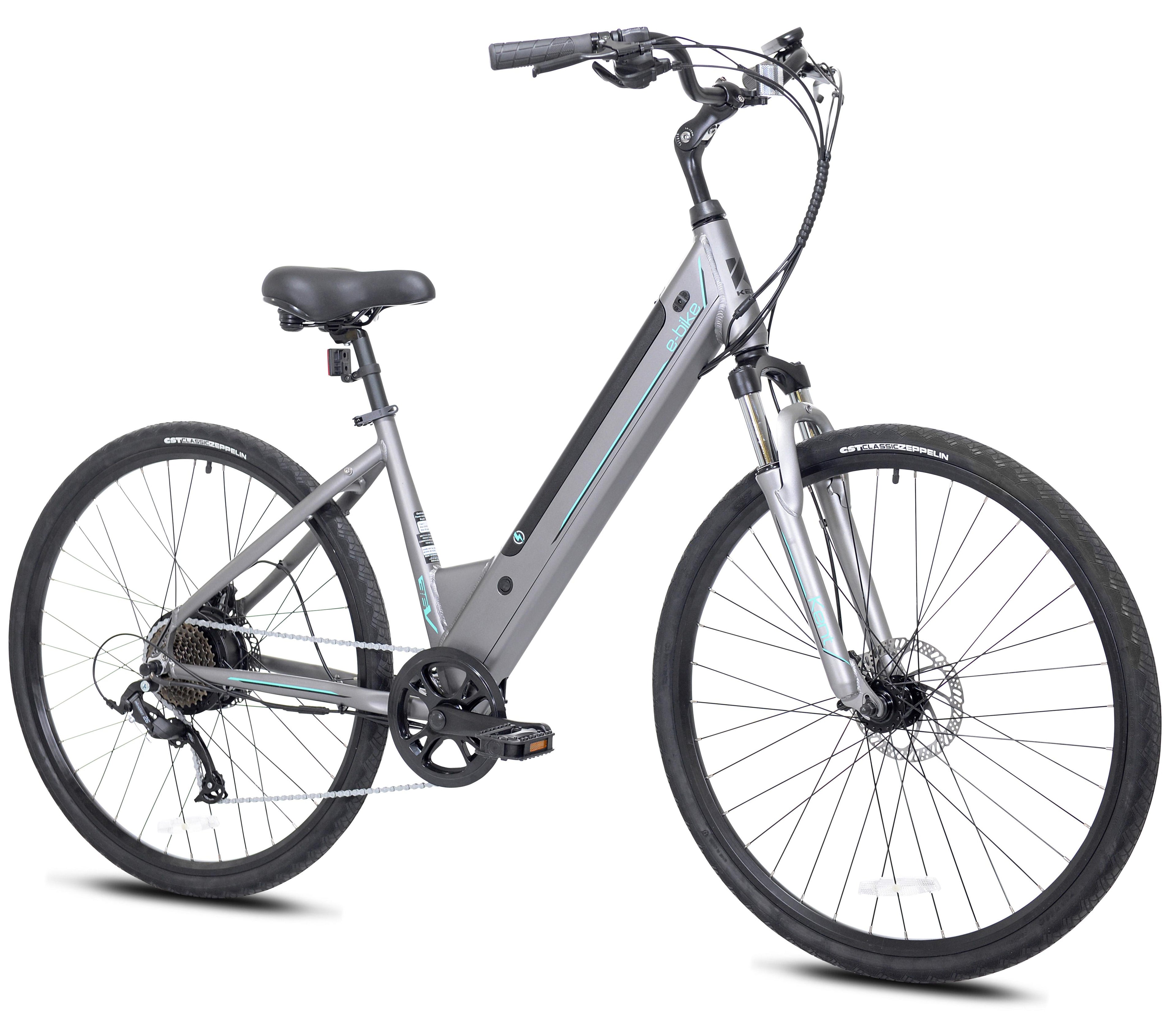 Kent Gray 700C 350w Electric Pedal Assist Step-Through Comfort City Bike, E-Bike with Removable 36V 10.4Ah Lithium-Ion Battery, Electric Bicycle
