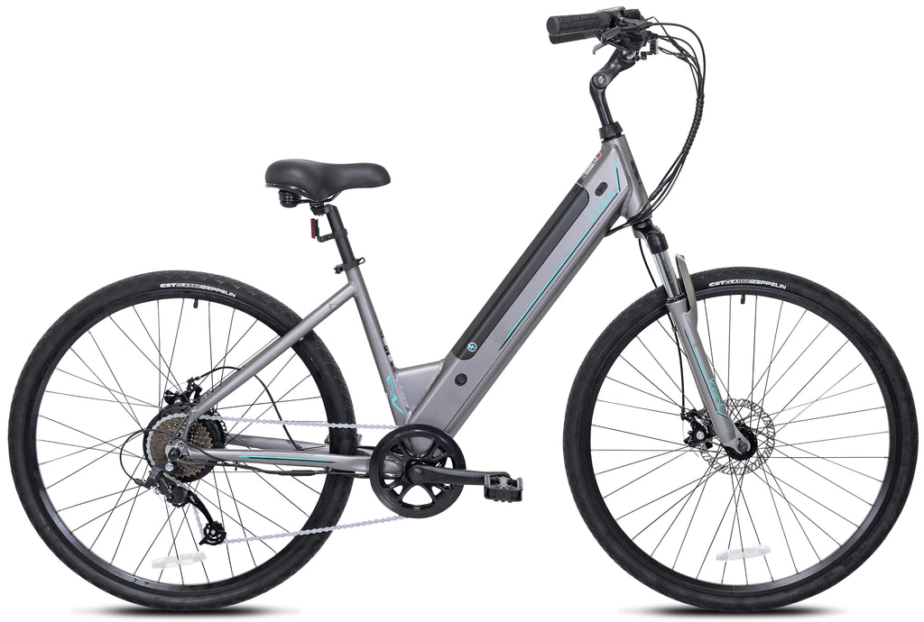 Kent Gray 700C 350w Electric Pedal Assist Step-Through Comfort City Bike, E-Bike with Removable 36V 10.4Ah Lithium-Ion Battery, Electric Bicycle