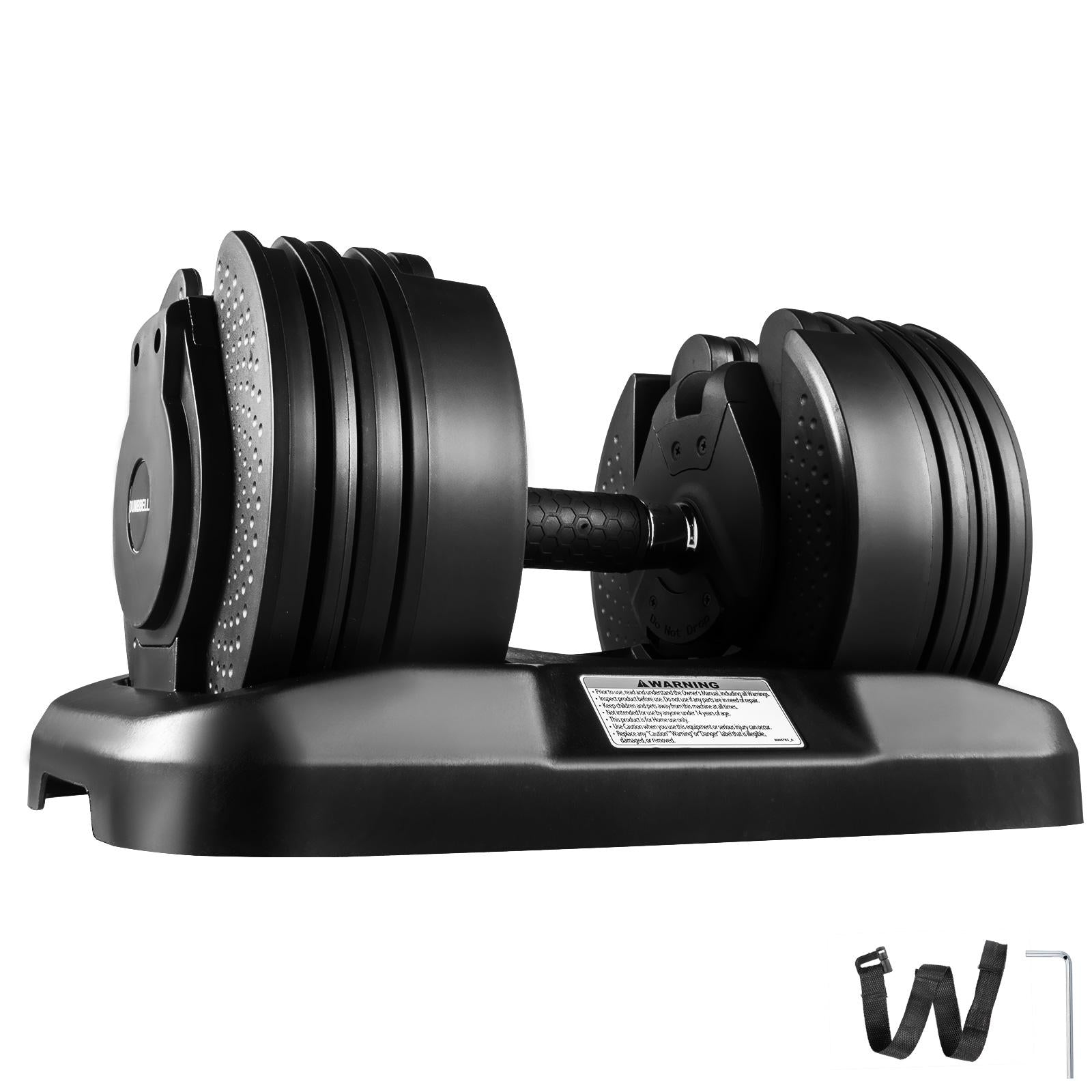 Adjustable Dumbbell Set Fitness Dumbbell 1 Piece Standard Adjustable Dumbbell with Handle and Weight Plate for Home Gym System- Building Muscle (Black, 5-45 Lbs.)
