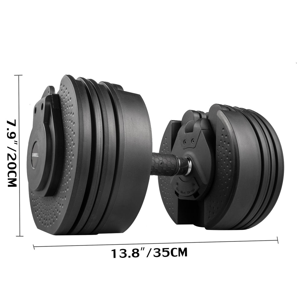 Adjustable Dumbbell Set Fitness Dumbbell 1 Piece Standard Adjustable Dumbbell with Handle and Weight Plate for Home Gym System- Building Muscle (Black, 5-45 Lbs.)