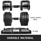 Adjustable Dumbbell Set Fitness Dumbbell 1 Piece Standard Adjustable Dumbbell with Handle and Weight Plate for Home Gym System- Building Muscle (Black, 5-45 Lbs.)