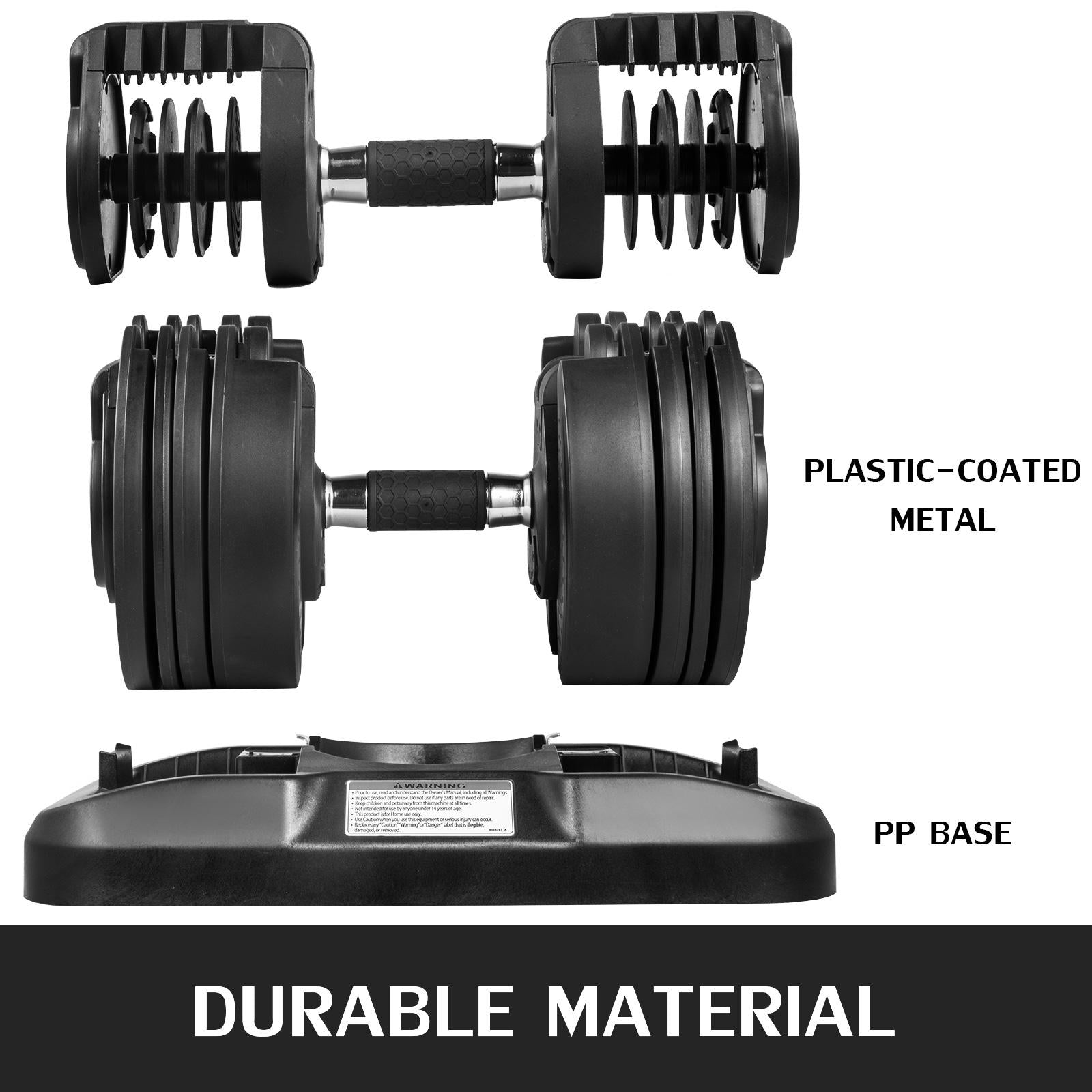 Adjustable Dumbbell Set Fitness Dumbbell 1 Piece Standard Adjustable Dumbbell with Handle and Weight Plate for Home Gym System- Building Muscle (Black, 5-45 Lbs.)