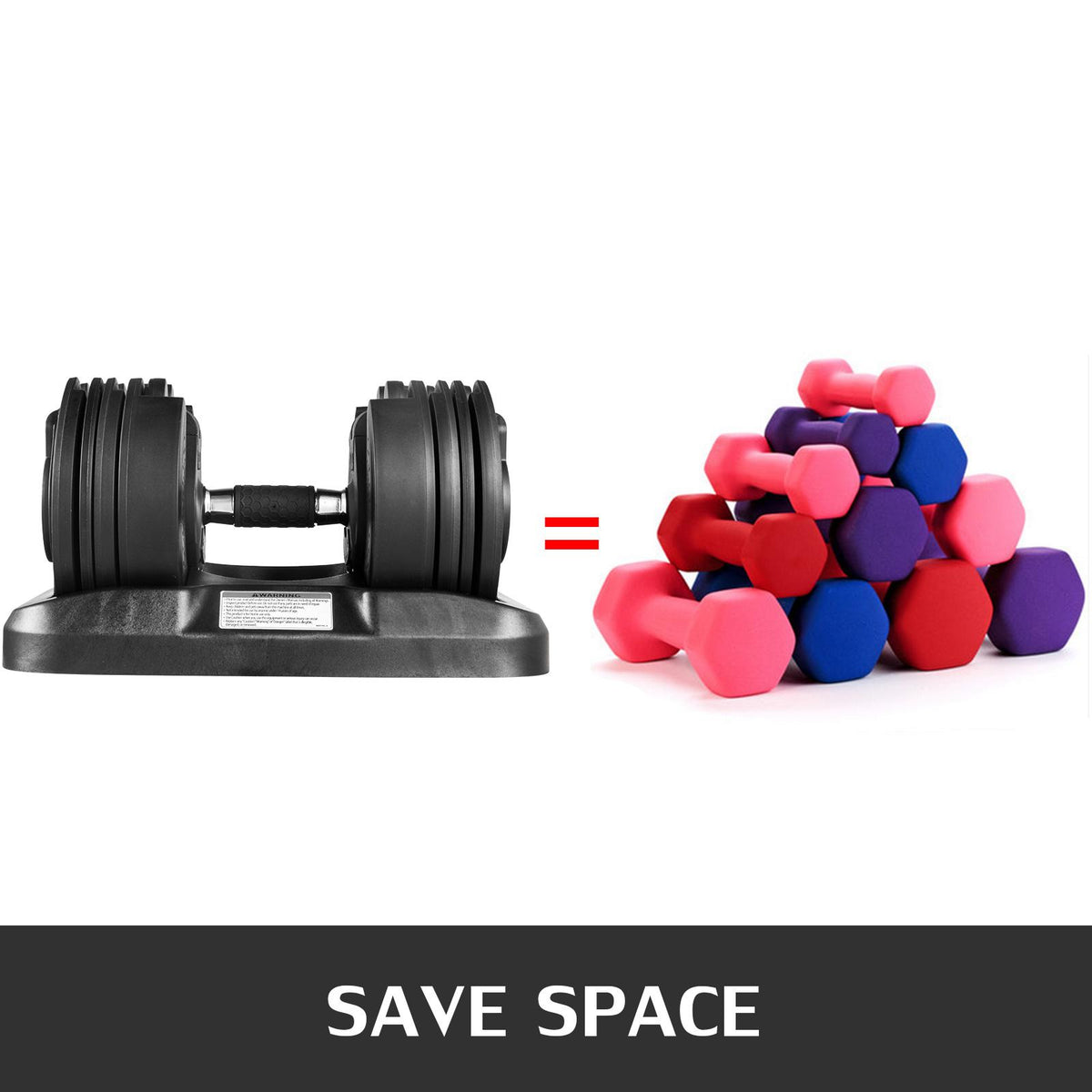 Adjustable Dumbbell Set Fitness Dumbbell 1 Piece Standard Adjustable Dumbbell with Handle and Weight Plate for Home Gym System- Building Muscle (Black, 5-45 Lbs.)