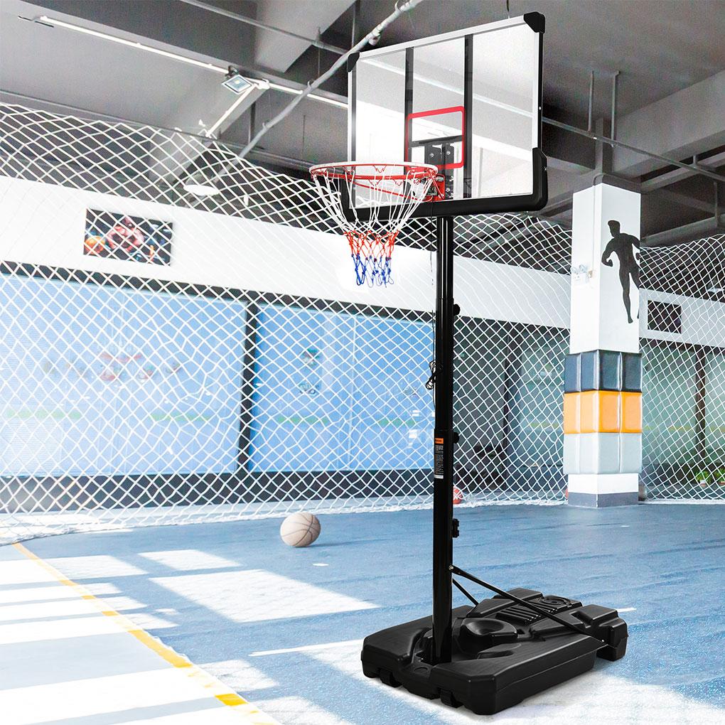 Basketball Stand with Lights Adults Kids Basketball System Height Adjustable PE Base Sports Equipment for Outdoor