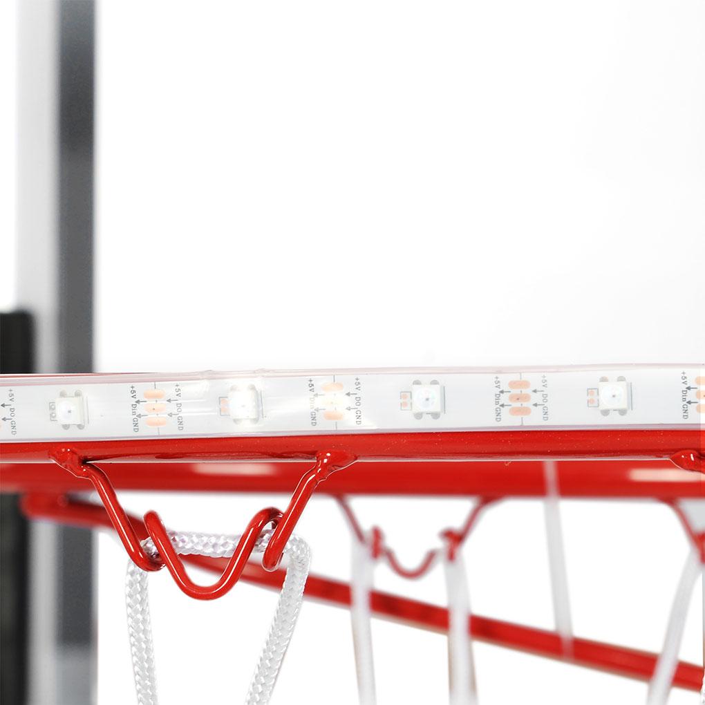 Basketball Stand with Lights Adults Kids Basketball System Height Adjustable PE Base Sports Equipment for Outdoor