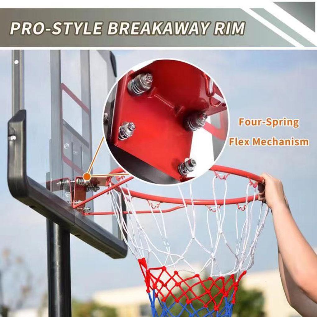 Basketball Stand with Lights Adults Kids Basketball System Height Adjustable PE Base Sports Equipment for Outdoor