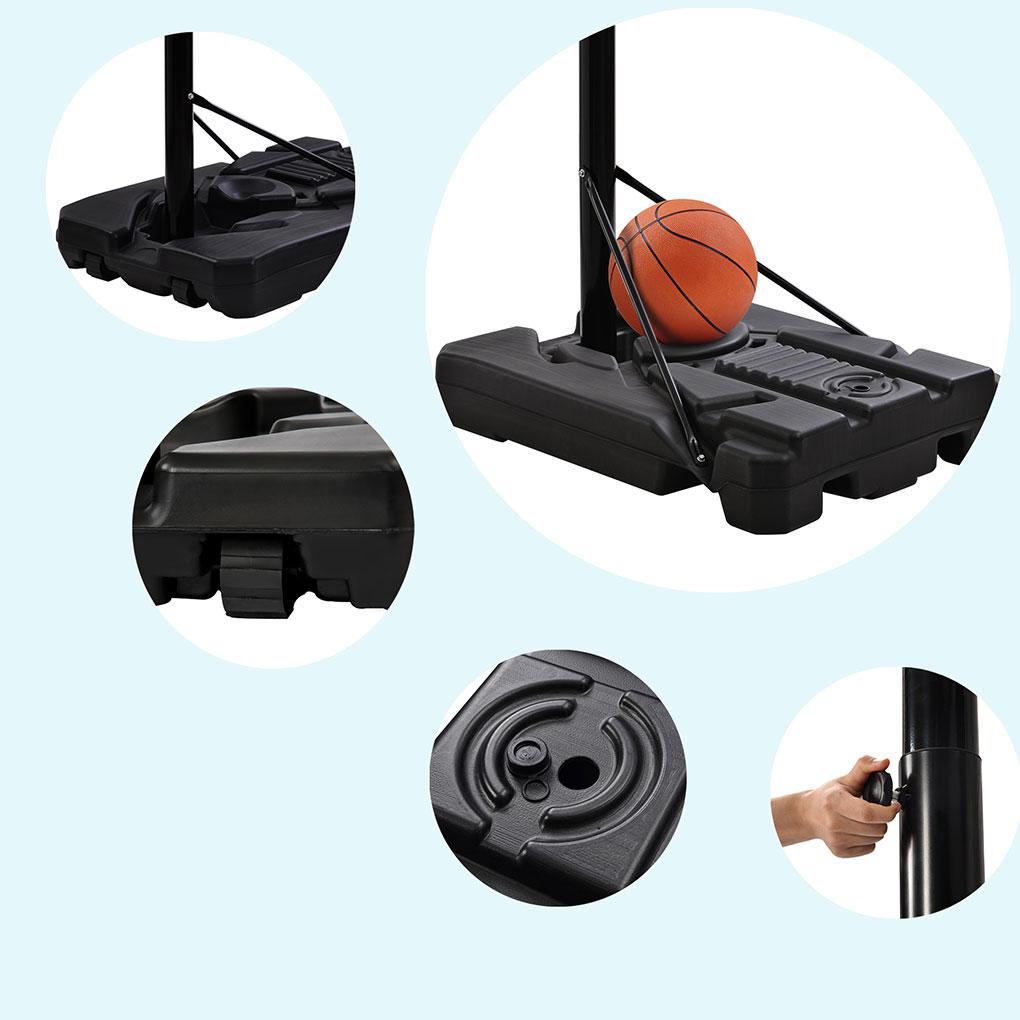 Basketball Stand with Lights Adults Kids Basketball System Height Adjustable PE Base Sports Equipment for Outdoor