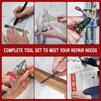 Home Tool Kit with Drawer - 379-PCs Portable Complete Household and Auto Repair Tool Set - Hand General Basic Tool Box StoraCase - Full Basic Toolkit for Handyman & Diyer & Homeowner Red