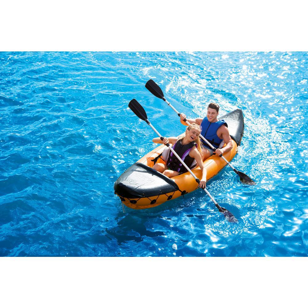 126 in. x 35 in. Lite-Rapid X2 Inflatable Kayak Float with Oars 65077E