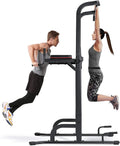 MaxKare 4 Level Adjustable Power Tower Workout Dip Stand Pull Up Bar Station-Strength Training Fitness Exercise Equipment for Home Gym 380 lbs Load Capacity