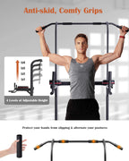 MaxKare 4 Level Adjustable Power Tower Workout Dip Stand Pull Up Bar Station-Strength Training Fitness Exercise Equipment for Home Gym 380 lbs Load Capacity