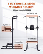 MaxKare 4 Level Adjustable Power Tower Workout Dip Stand Pull Up Bar Station-Strength Training Fitness Exercise Equipment for Home Gym 380 lbs Load Capacity