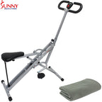 Sunny Health and Fitness Upright Squat Assist Row-N-Ride Trainer w/ Workout Cooling Towel (Grey)