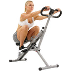 Sunny Health and Fitness Upright Squat Assist Row-N-Ride Trainer w/ Workout Cooling Towel (Grey)