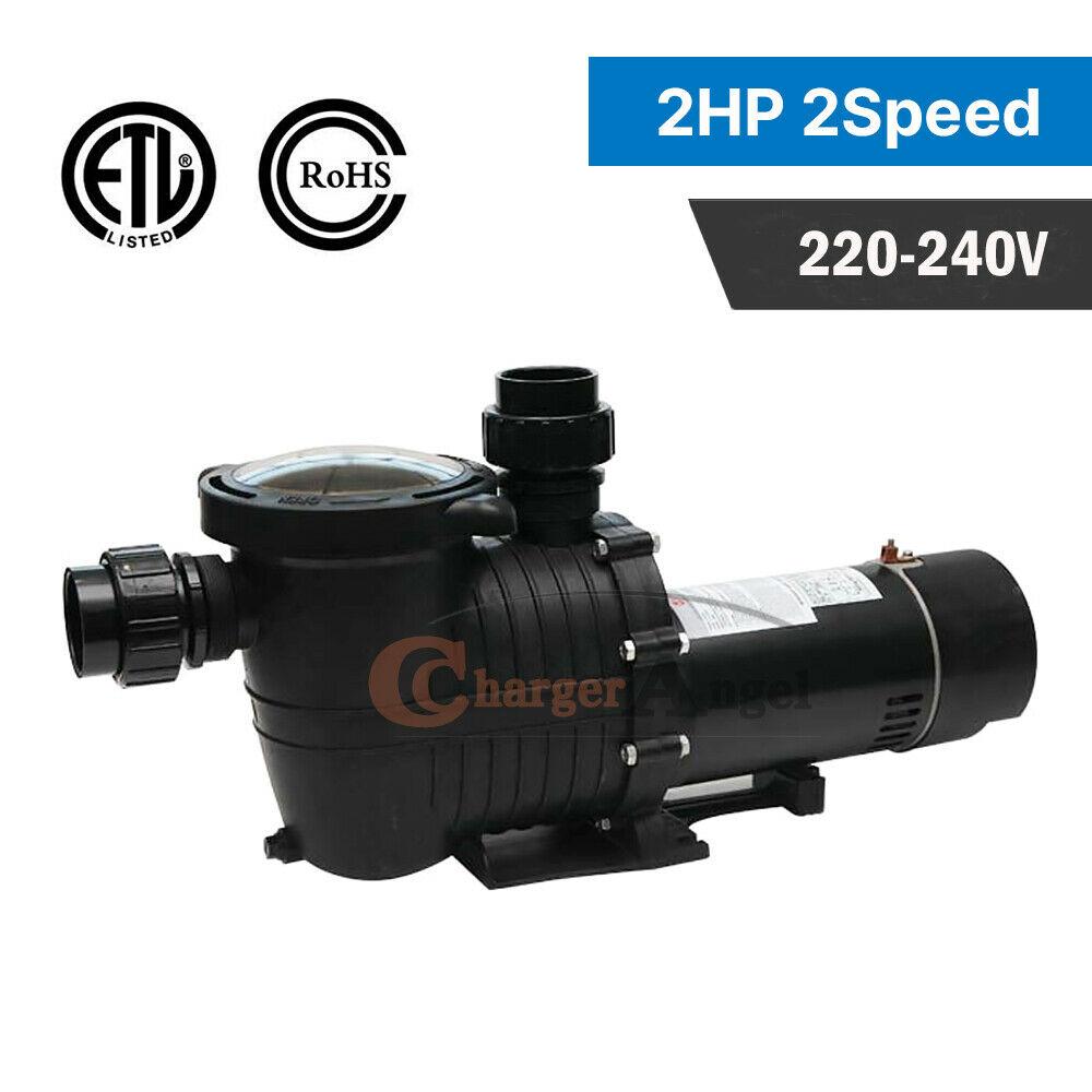 dual speed 2hp high-flo inground swimming pool pump  strainer energy saving