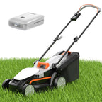 Electric Lawn Mower Cordless,Grass Cutter Machine for 1300 Sq.Ft. Lawnmower with Motor,13.2 in Cutting Width,8 Gallon Capacity,Cutting Height from 1 to 2.5 in with 4.0A Battery