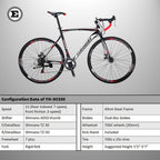 YH-XC550 700C Road Bike for Men and Women Bicycle 19 Inches Frame 21 Speed Dual Disc Brake Commuter Bikes