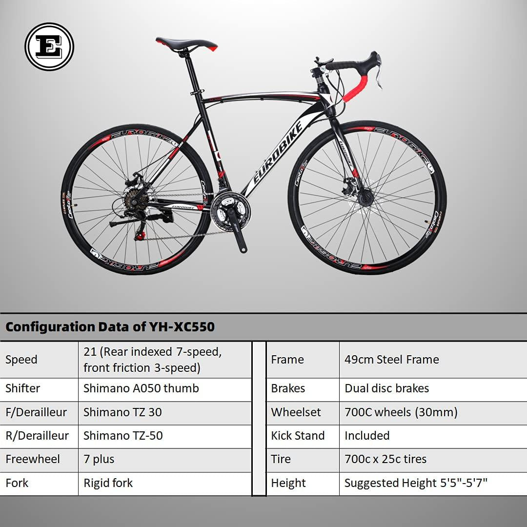 YH-XC550 700C Road Bike for Men and Women Bicycle 19 Inches Frame 21 Speed Dual Disc Brake Commuter Bikes