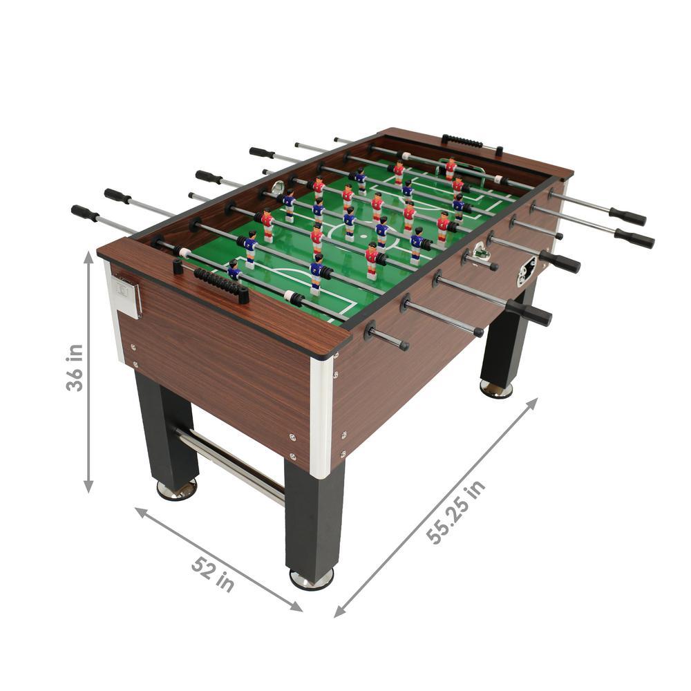 55 in.  Wood Foosball Game Table with Folding Drink Holders