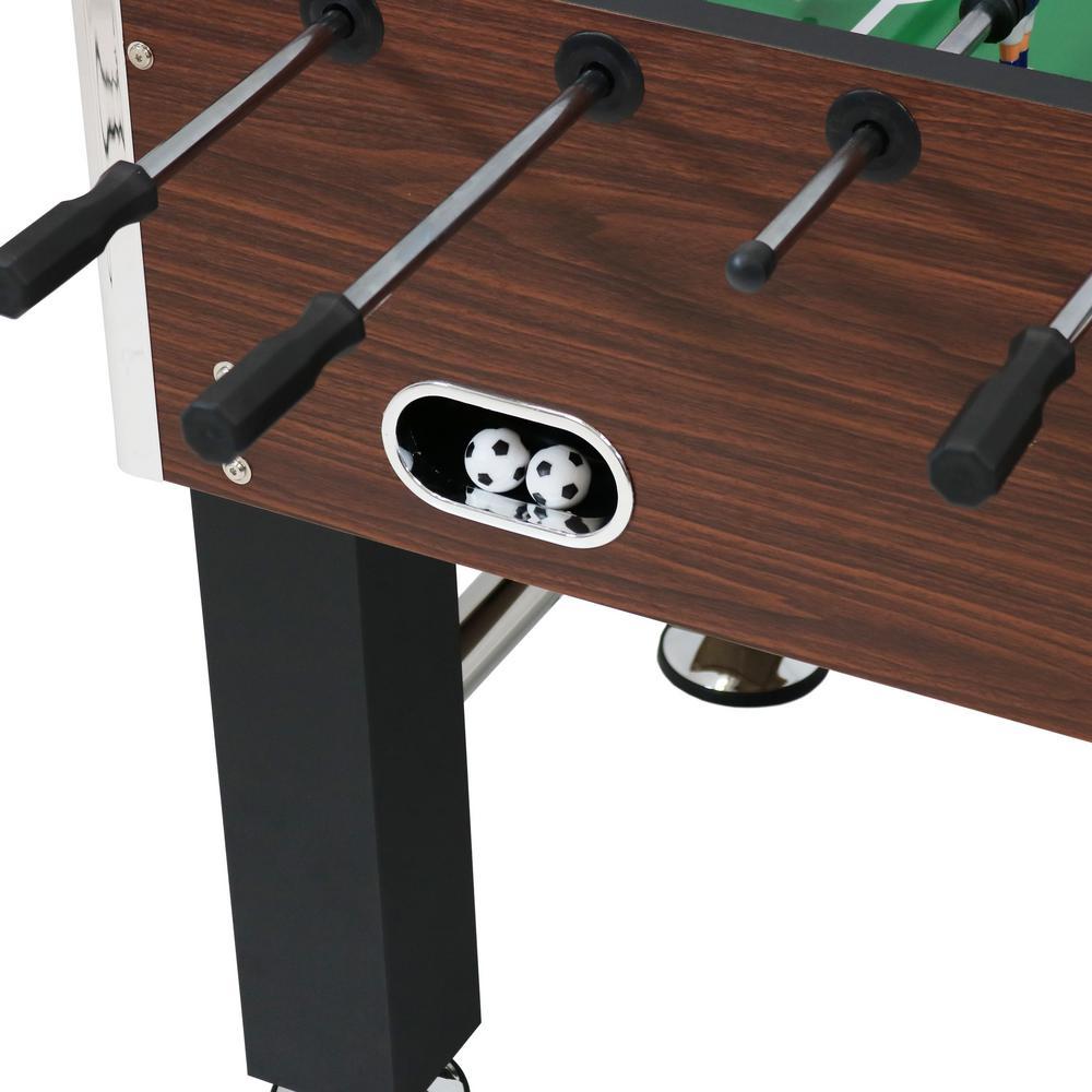 55 in.  Wood Foosball Game Table with Folding Drink Holders