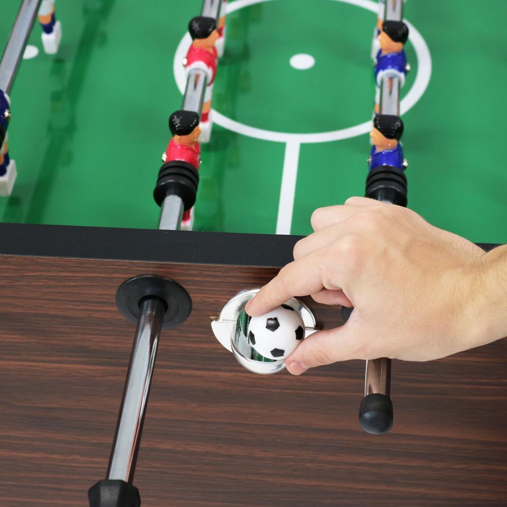 55 in.  Wood Foosball Game Table with Folding Drink Holders