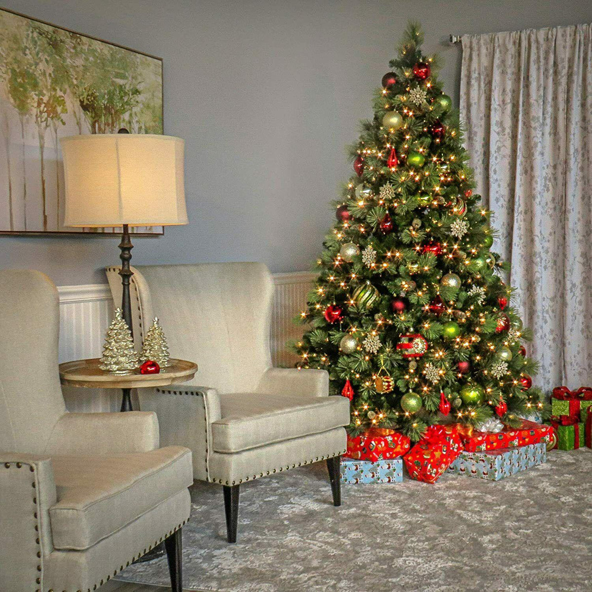 National Tree Company Pre-lit Artificial Christmas Tree | Includes Pre-strung Wh
