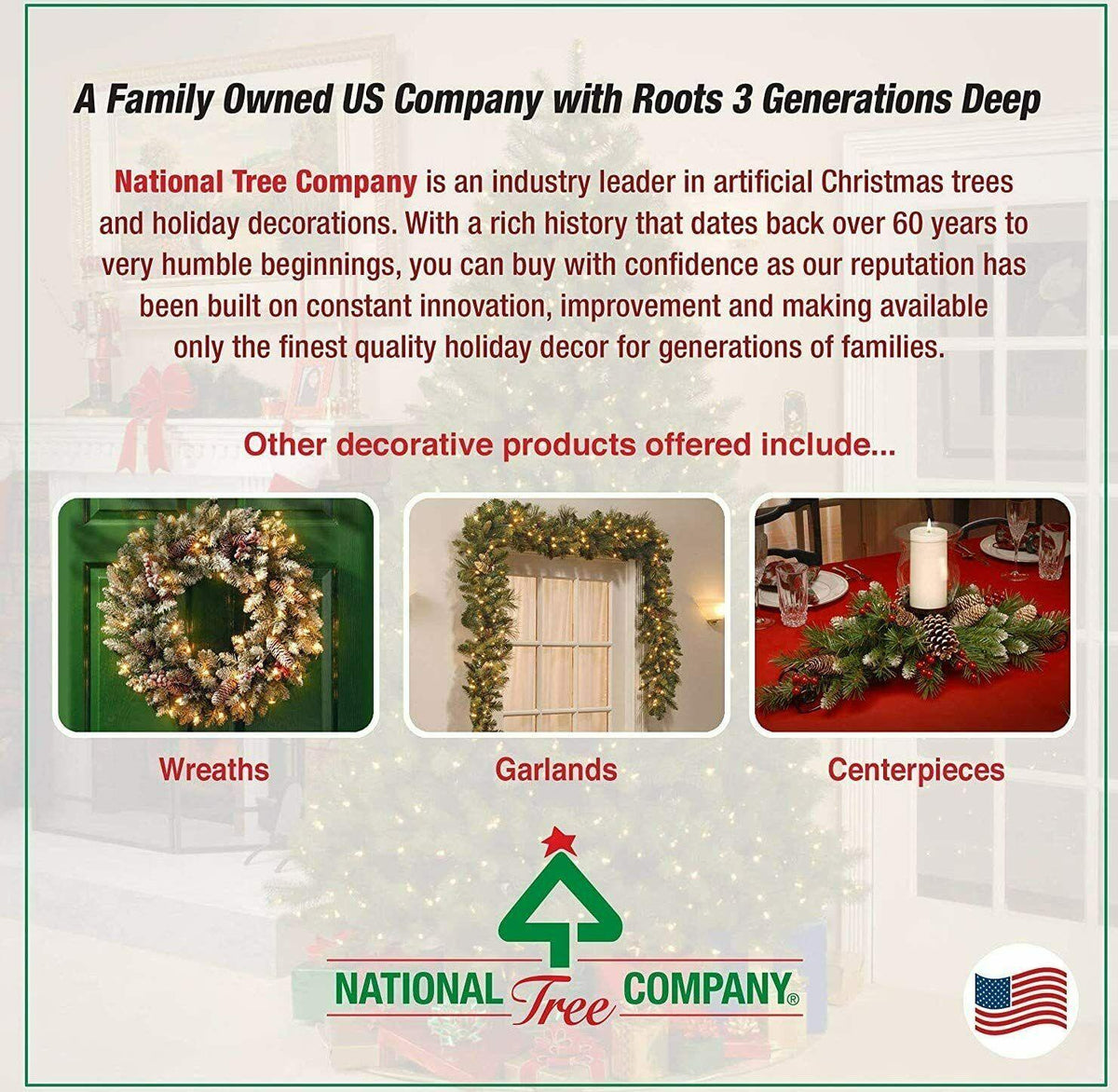 National Tree Company Pre-lit Artificial Christmas Tree | Includes Pre-strung Wh