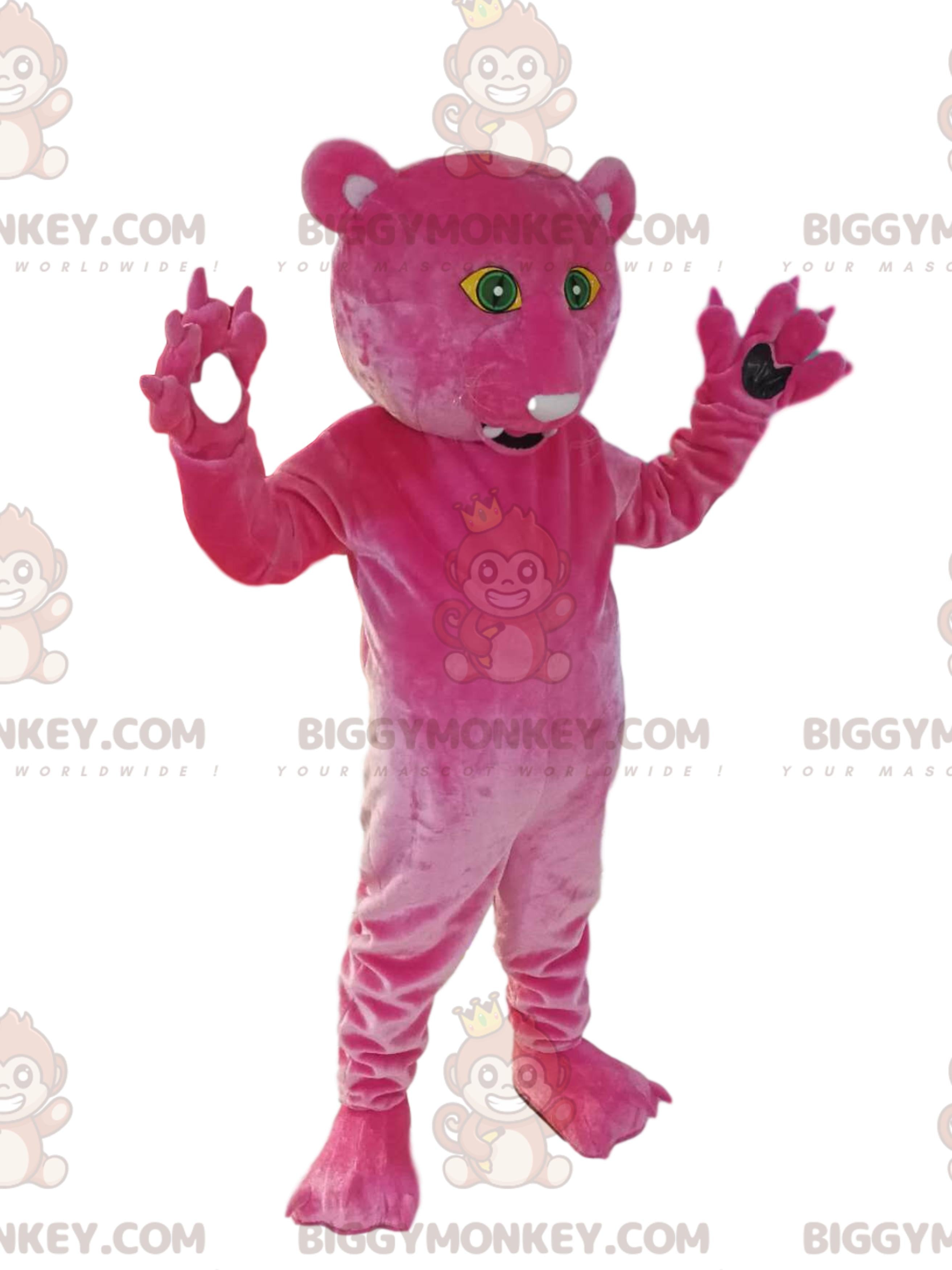Fuchsia Panther BIGGYMONKEYMascot Costume. panther costume