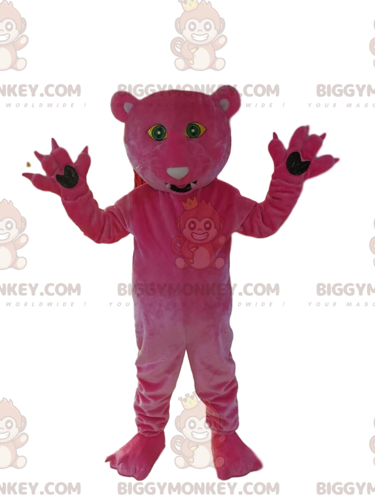 Fuchsia Panther BIGGYMONKEYMascot Costume. panther costume