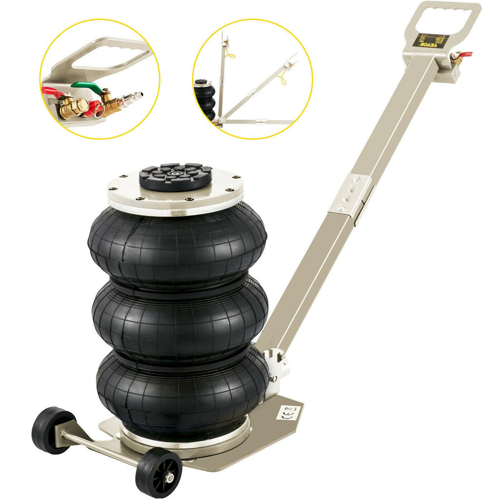 Triple Air Bag Jack Pneumatic Jack 6600lbs  Lift 3T Heavy Duty White