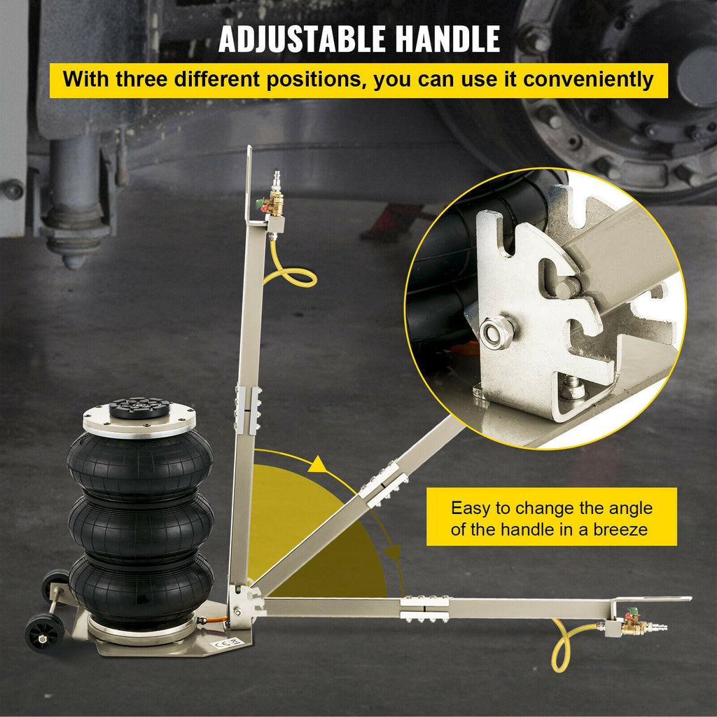 Triple Air Bag Jack Pneumatic Jack 6600lbs  Lift 3T Heavy Duty White