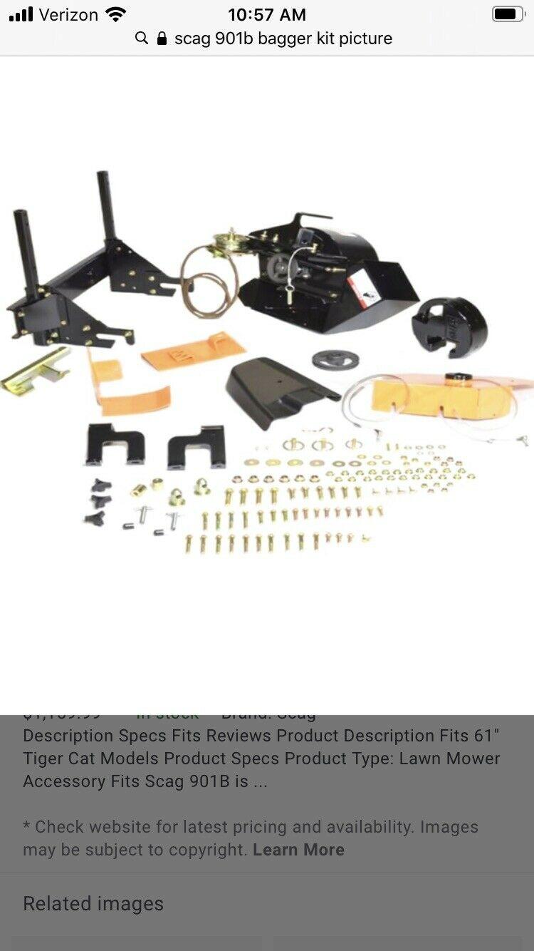NEW SCAG 901B BAGGER INSTALL KIT FOR TIGER CAT 61" 61GC-STC BAGGER INSTALL KIT