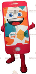 Giant pink cell phone BIGGYMONKEYmascot costume. BIGGYMONKEYCrea'zap Mascot Costume