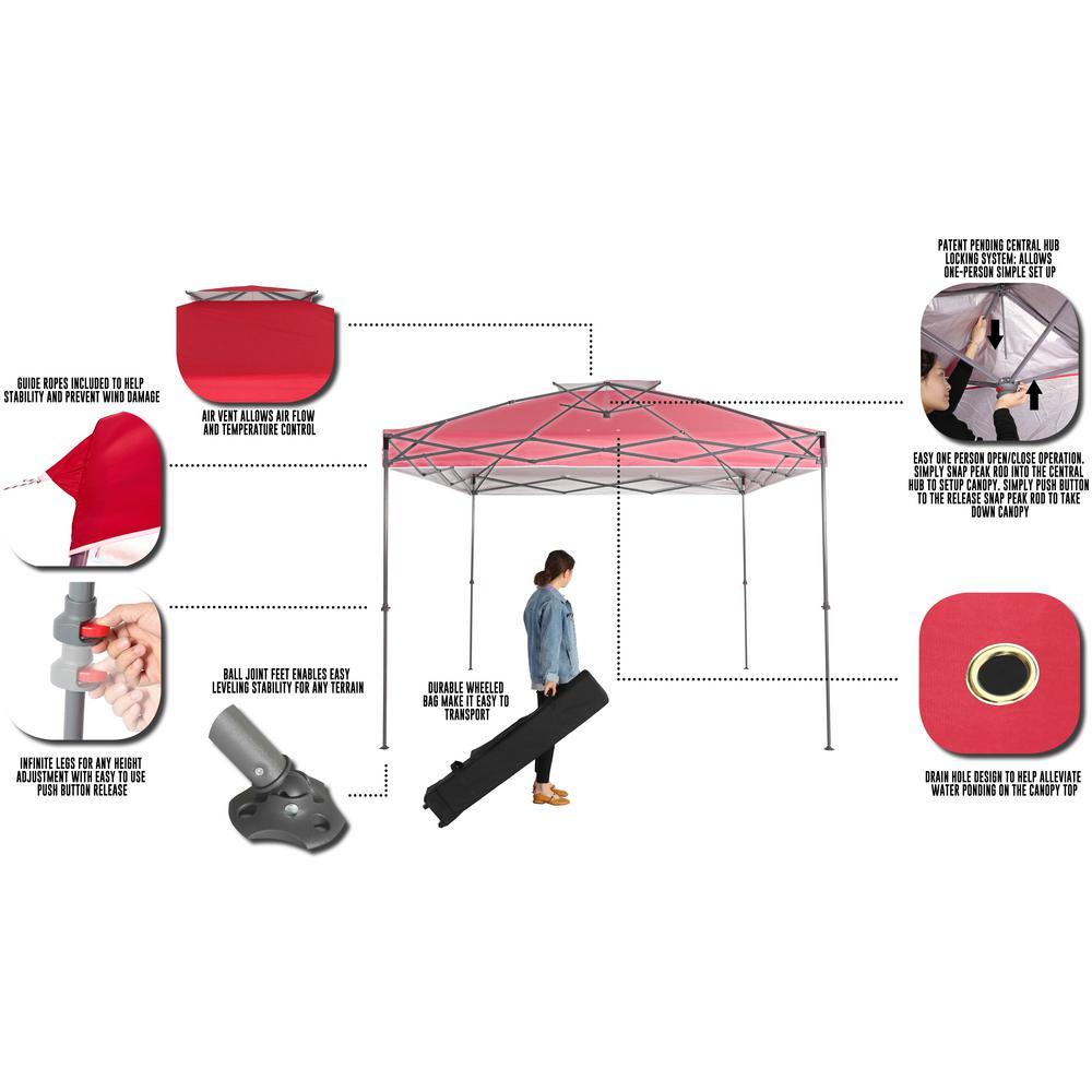 10 ft. x 10 ft. Red Instant Canopy Pop Up Tent