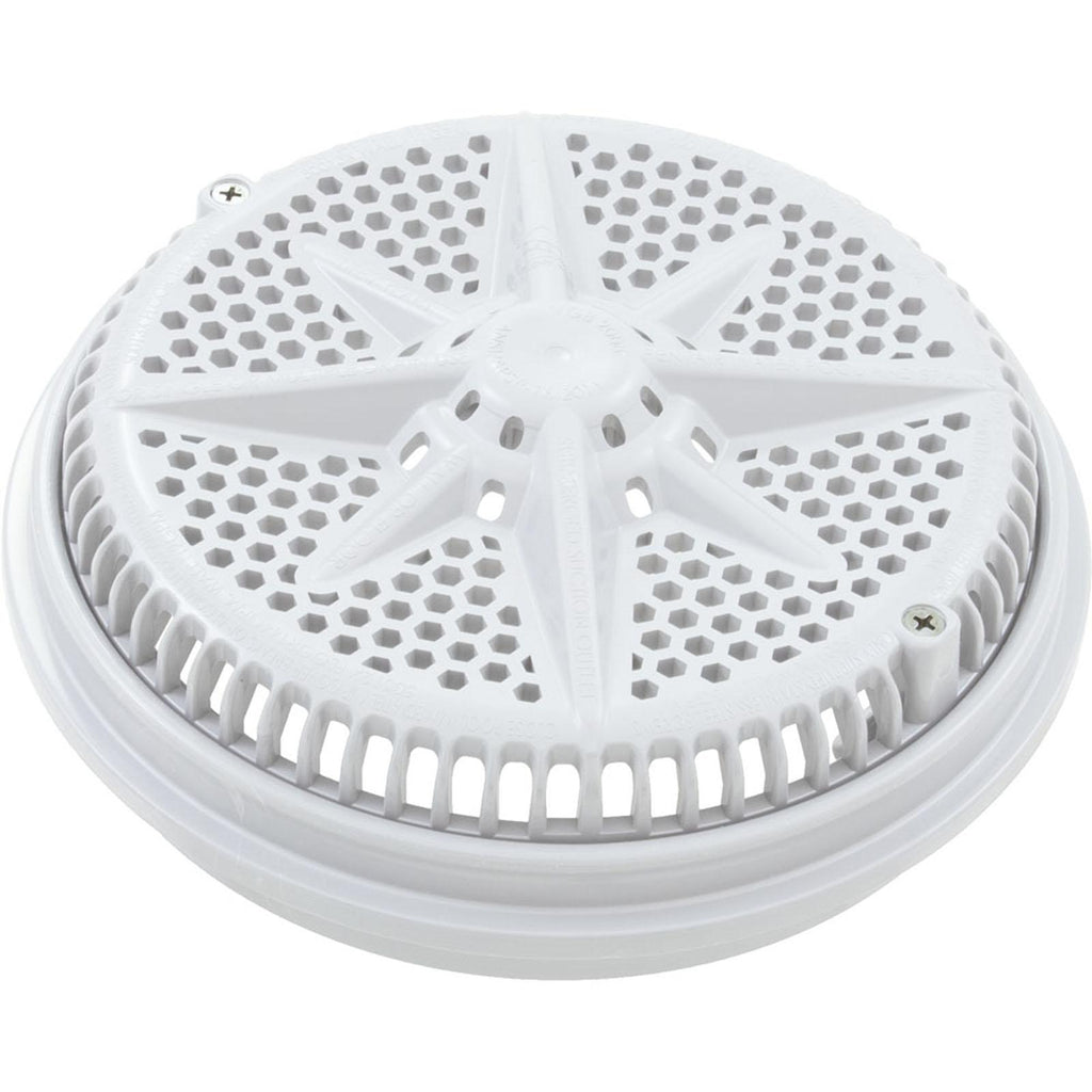 PENTAIR POOL PRODUCTS Main Drain Grate, PentStarGuard, 8", 112gpm, Wht, qty 2, Long Ring