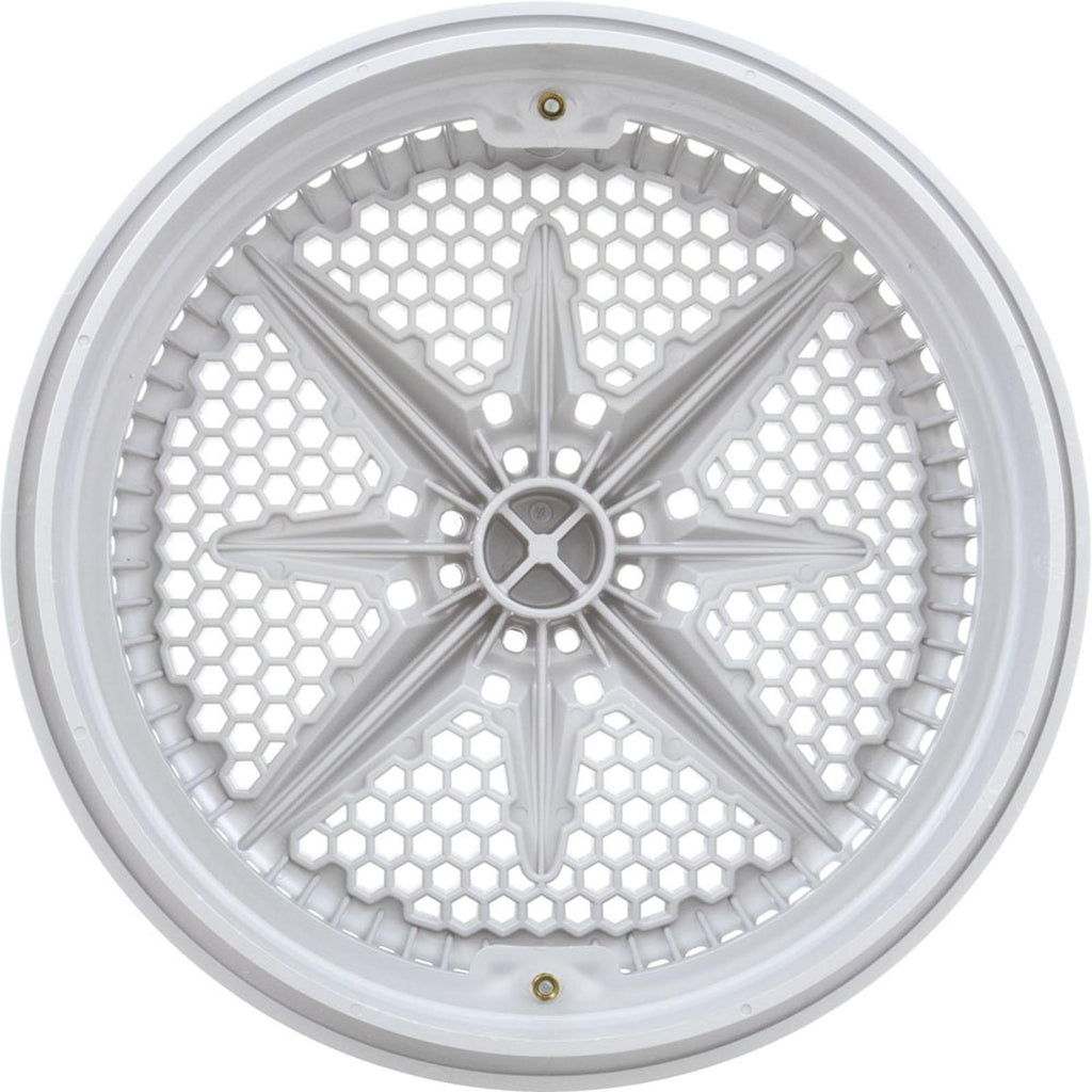 PENTAIR POOL PRODUCTS Main Drain Grate, PentStarGuard, 8", 112gpm, Wht, qty 2, Long Ring