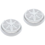 PENTAIR POOL PRODUCTS Main Drain Grate, PentStarGuard, 8", 112gpm, Wht, qty 2, Long Ring