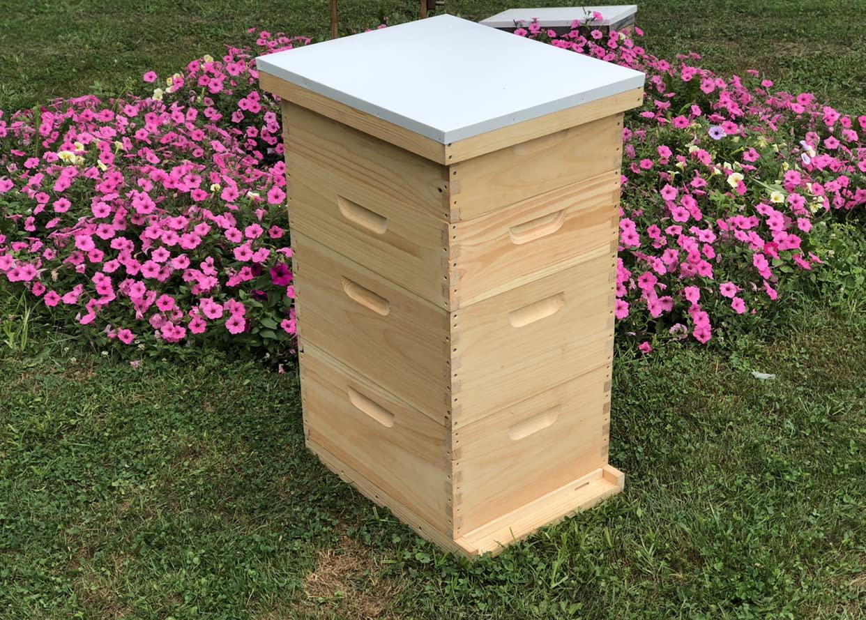 little larue apiary 10 frame 2 deep &amp; 2 medium beekeeping bee hive body only (un-assembled) langstroth made in usa (soild bottom)