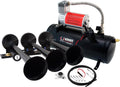 Vixen Horns Train Horn Kit for Trucks/Car/Semi. Complete Onboard System- 150psi Air Compressor, 1.5 Gallon Tank, 3 Trumpets. Super Loud dB. Fits Vehicles like Pickup/Jeep/RV/SUV 12v VXO8530/3118B