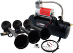 Vixen Horns Train Horn Kit for Trucks/Car/Semi. Complete Onboard System- 150psi Air Compressor, 1.5 Gallon Tank, 3 Trumpets. Super Loud dB. Fits Vehicles like Pickup/Jeep/RV/SUV 12v VXO8530/3118B