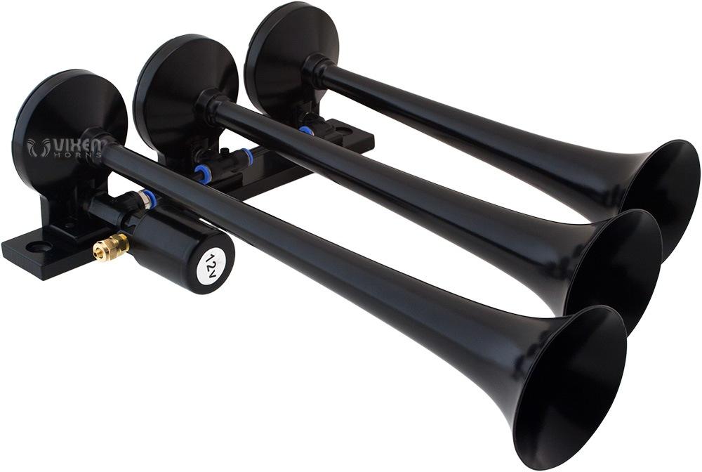 Vixen Horns Train Horn Kit for Trucks/Car/Semi. Complete Onboard System- 150psi Air Compressor, 1.5 Gallon Tank, 3 Trumpets. Super Loud dB. Fits Vehicles like Pickup/Jeep/RV/SUV 12v VXO8530/3118B
