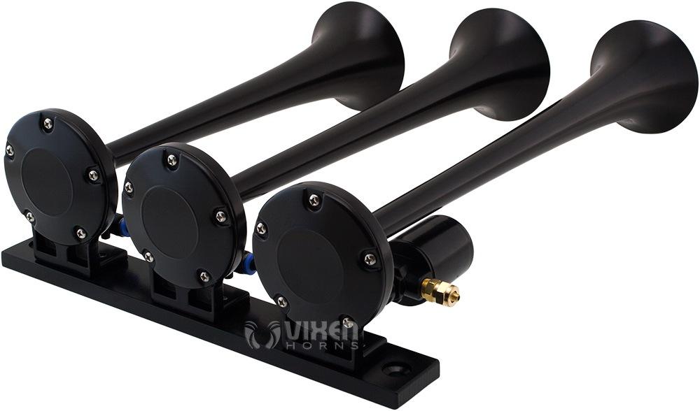 Vixen Horns Train Horn Kit for Trucks/Car/Semi. Complete Onboard System- 150psi Air Compressor, 1.5 Gallon Tank, 3 Trumpets. Super Loud dB. Fits Vehicles like Pickup/Jeep/RV/SUV 12v VXO8530/3118B