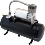 Vixen Horns Train Horn Kit for Trucks/Car/Semi. Complete Onboard System- 150psi Air Compressor, 1.5 Gallon Tank, 3 Trumpets. Super Loud dB. Fits Vehicles like Pickup/Jeep/RV/SUV 12v VXO8530/3118B