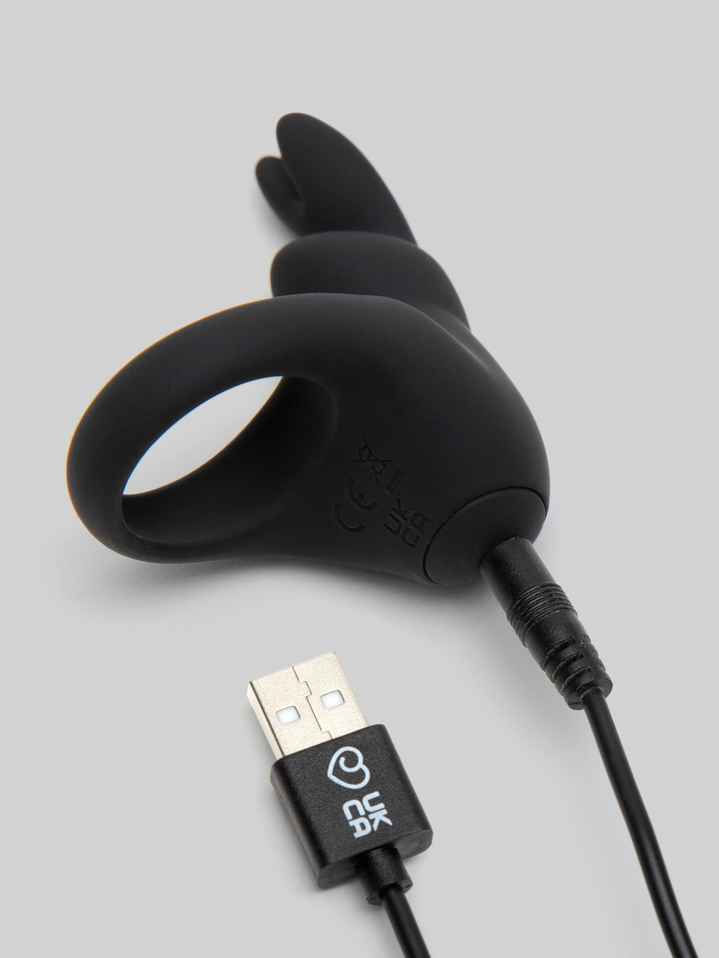 Happy Rabbit Rechargeable Rabbit Cock Ring, Black