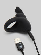 Happy Rabbit Rechargeable Rabbit Cock Ring, Black